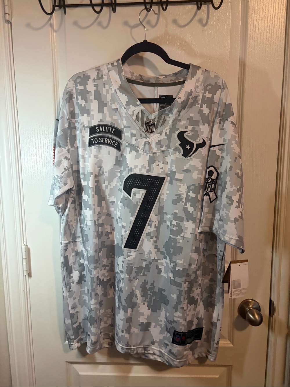 Nike Houston Texans Salute to Service #7 Digital Camo Jersey - Gray/White